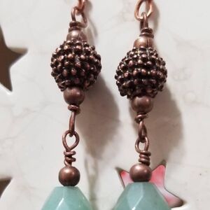 Handmade Copper Green Aventurine Earrings
